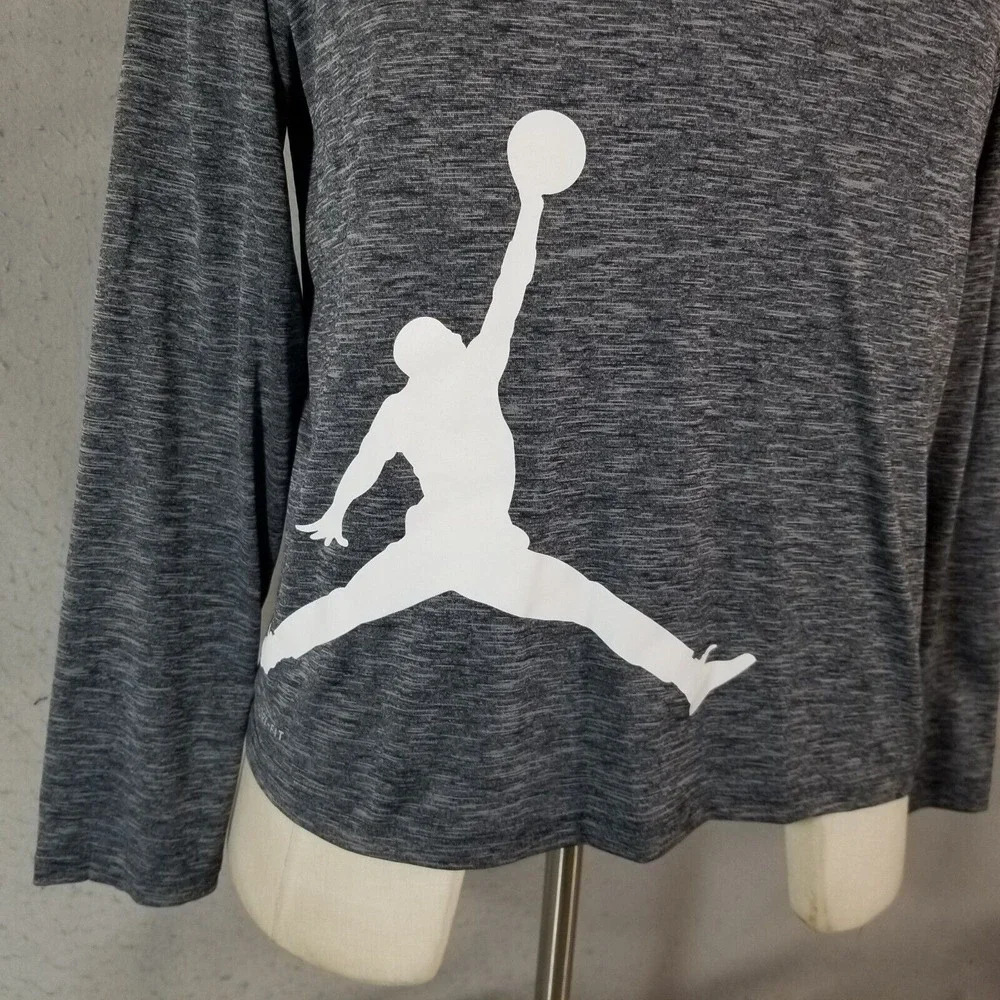 Nike Jordan Jumpman hoodie shirt youth XL extra large gray Heather Dri-Fit